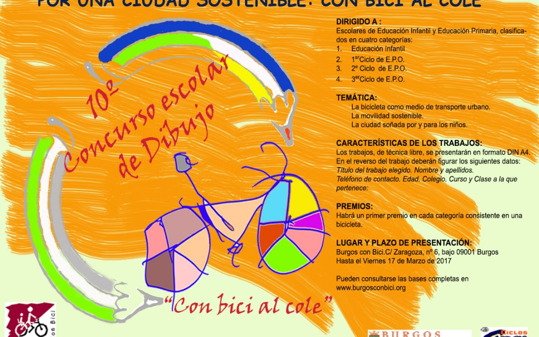 10º Concurso escolar de dibujo“Por una ciudad sostenible. Con Bici al Cole”